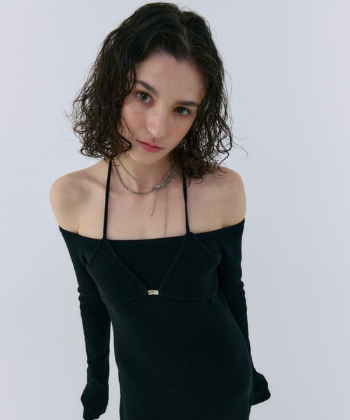 JOSE MOON(ジョゼムーン)の「OFF SHOULDER KNITDRESS/オフショルダーニットドレス(ワンピース・レディース・グレー/ブラック/レッド・FREE)」の18枚目の写真