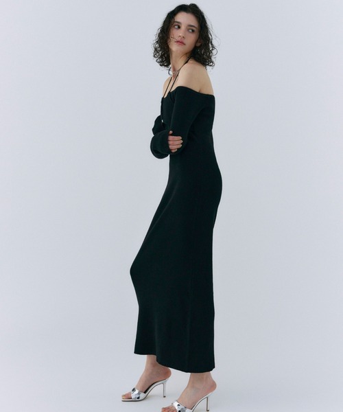 Rebecca Vallance オフショルダー ニット ドレス ワンピース セール】OFF SHOULDER KNITDRESS/オフショルダーニットドレス
