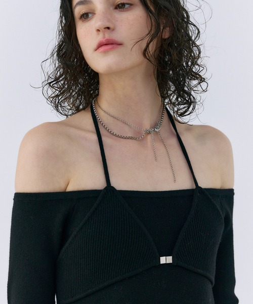 JOSE MOON(ジョゼムーン)の「OFF SHOULDER KNITDRESS/オフショルダーニットドレス(ワンピース・レディース・グレー/ブラック/レッド・FREE)」の20枚目の写真