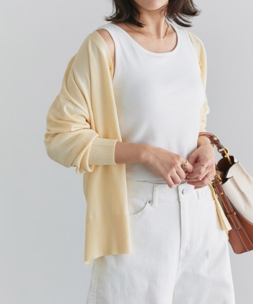 Pierrot（ピエロ）の「カップ付きタンクトップ（インナーウェア/肌着・レディース・オフホワイト/ブラック・S/M/L）」の7枚目の写真