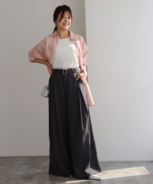 Pierrot（ピエロ）の「カップ付きタンクトップ（インナーウェア/肌着・レディース・オフホワイト/ブラック・S/M/L）」の5枚目の写真