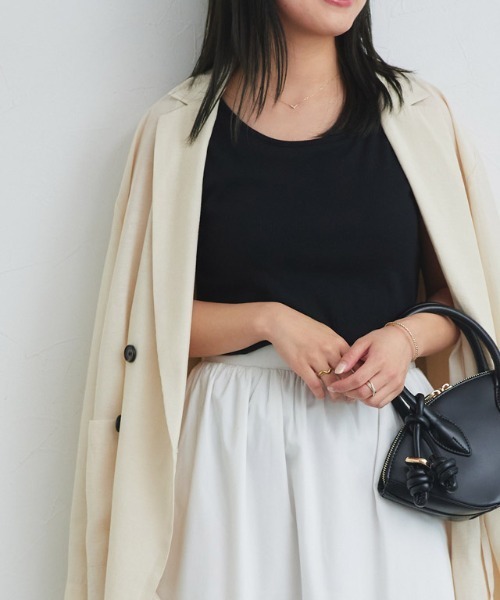 Pierrot（ピエロ）の「カップ付きタンクトップ（インナーウェア/肌着・レディース・オフホワイト/ブラック・S/M/L）」の16枚目の写真