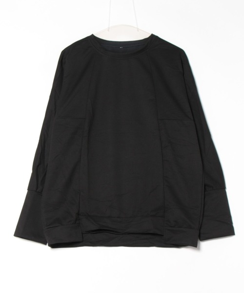 LAULEN(ローレン)の「button oversize long pullover /袖ボタン オーバーサイズ ロング プルオーバー(Tシャツ/カットソー・レディース・ベージュ/ホワイト/ブラック・FREE)」の3枚目の写真