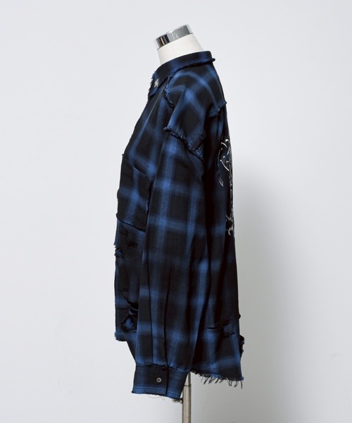 REFLEM/レフレム』バックプリント加工チェックシャツ（シャツ