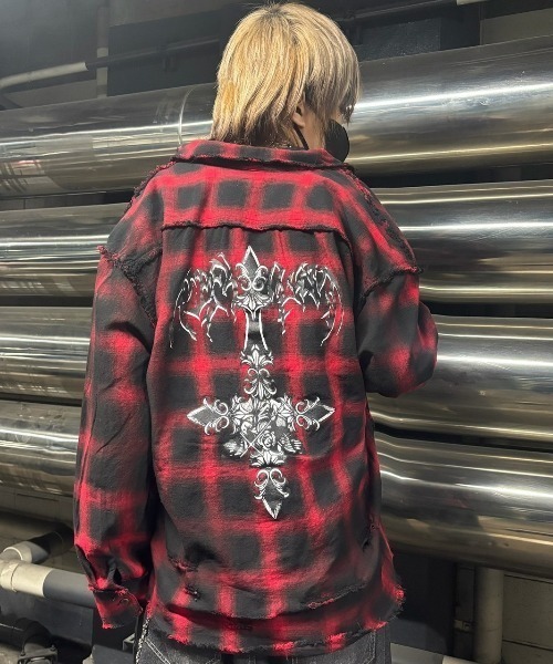 REFLEM/レフレム』バックプリント加工チェックシャツ（シャツ/ブラウス