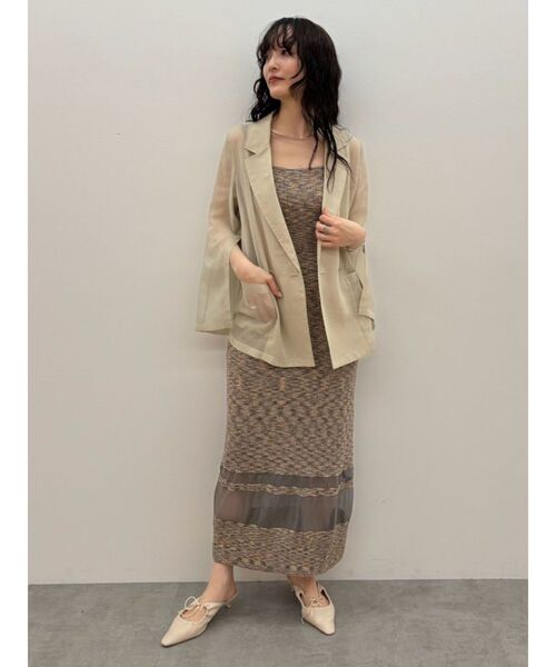 LAGUNAMOON（ラグナムーン）の「2WAYスリーブシアージャケット（テーラードジャケット・レディース・ダークブラウン/アイボリー・FREE）」の11枚目の写真