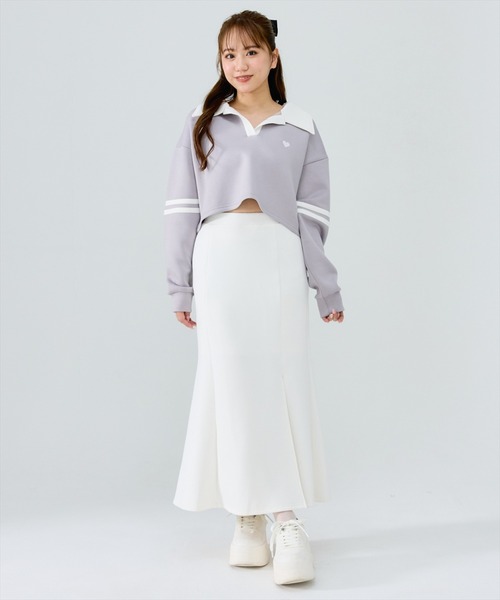 REDYAZEL(レディアゼル)の「ハート刺繍ラガートップス(Tシャツ/カットソー・レディース・ライトグレー/グレー/ブルー・FREE)」の11枚目の写真