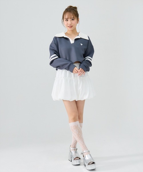 REDYAZEL(レディアゼル)の「ハート刺繍ラガートップス(Tシャツ/カットソー・レディース・ライトグレー/グレー/ブルー・FREE)」の17枚目の写真