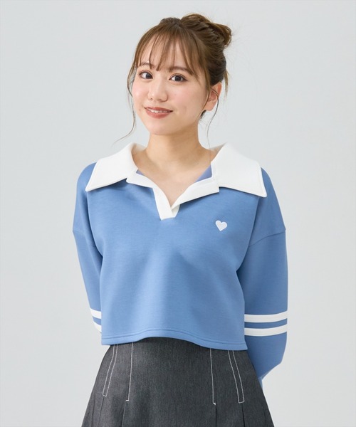 REDYAZEL(レディアゼル)の「ハート刺繍ラガートップス(Tシャツ/カットソー・レディース・ライトグレー/グレー/ブルー・FREE)」の20枚目の写真