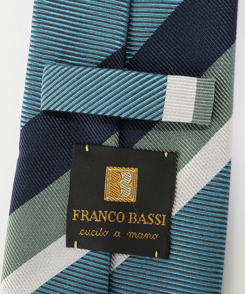 FRANCO BASSI(フランコバッシ)の「FRANCO BASSI (フランコ バッシ) レップストライプタイ U25EG06-L(ネクタイ・メンズ・ダークブルー・FREE)」の3枚目の写真