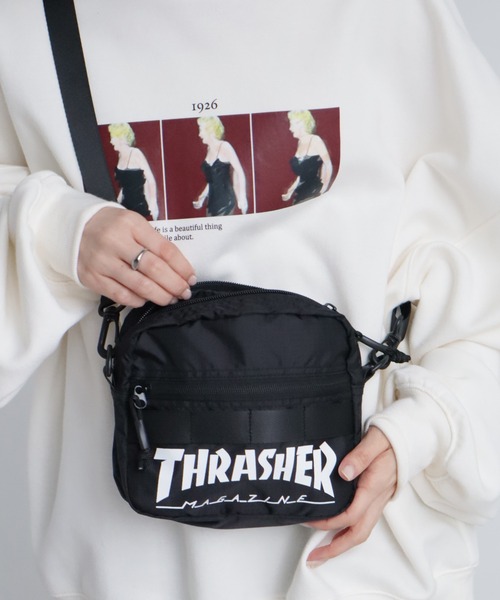 THRASHER(スラッシャー)の「【THRASHER/スラッシャー】コンパクト ミニショルダー/ポーチ(ショルダーバッグ・メンズ・カモフラージュ/ブラック/ブラック系その他・FREE)」の7枚目の写真