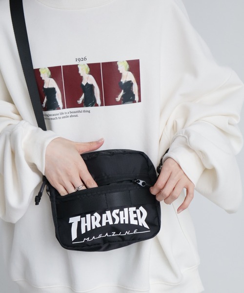 THRASHER(スラッシャー)の「【THRASHER/スラッシャー】コンパクト ミニショルダー/ポーチ(ショルダーバッグ・メンズ・カモフラージュ/ブラック/ブラック系その他・FREE)」の8枚目の写真
