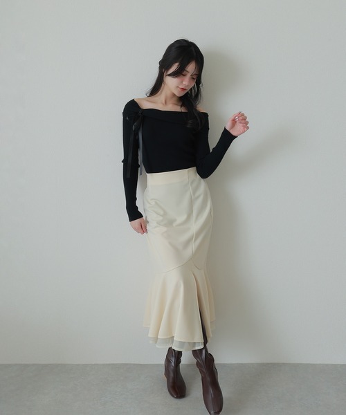 M DOLLY（エムドリー）の「hem sheer slit mermaid skirt/ヘムシアー