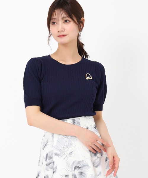 MISCH MASCH(ミッシュマッシュ)の「ブローチ付きケーブルニット(ニット/セーター・レディース・ネイビー/レッド/ホワイト・フリ-)」の22枚目の写真