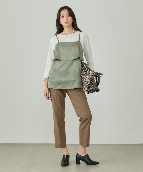 INDIVI(インディヴィ)の「【2点セット/洗える】カセット服 キャミ&ブラウス セットトップス(その他トップス・レディース・アイボリー/ブラック/オリーブ・05/13/15 /34/38)」の8枚目の写真