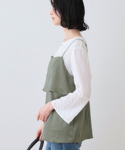 INDIVI(インディヴィ)の「【2点セット/洗える】カセット服 キャミ&ブラウス セットトップス(その他トップス・レディース・アイボリー/ブラック/オリーブ・05/13/15 /34/38)」の9枚目の写真