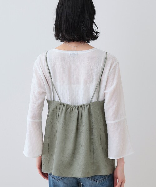 INDIVI(インディヴィ)の「【2点セット/洗える】カセット服 キャミ&ブラウス セットトップス(その他トップス・レディース・アイボリー/ブラック/オリーブ・05/13/15 /34/38)」の10枚目の写真