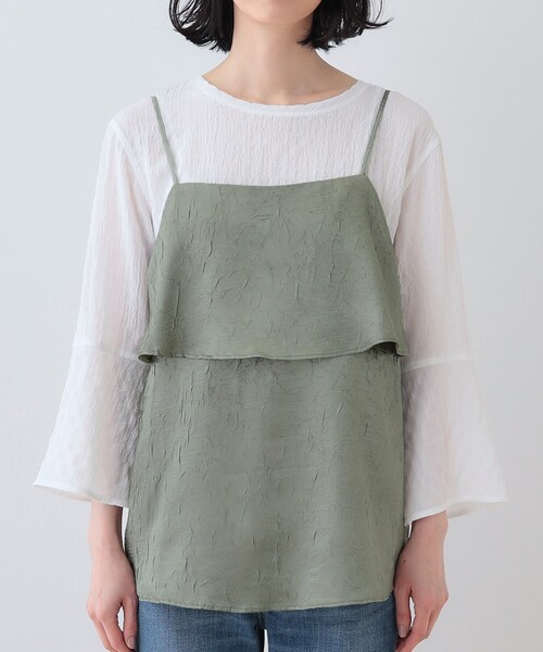 INDIVI(インディヴィ)の「【2点セット/洗える】カセット服 キャミ&ブラウス セットトップス(その他トップス・レディース・アイボリー/ブラック/オリーブ・05/13/15 /34/38)」の14枚目の写真