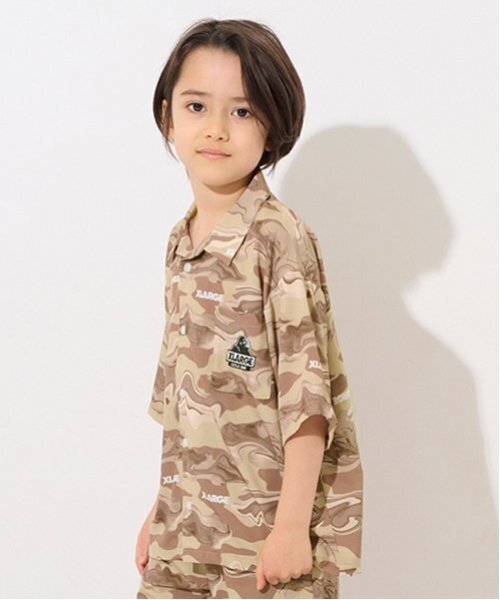 XLARGE KIDS（エクストララージキッズ）の「マーブル迷彩シャツ（シャツ/ブラウス・キッズ・ベージュ/ブルー・80ｃｍ/90cm/100cm/110cm/120cm/130cm/140cm）」の14枚目の写真