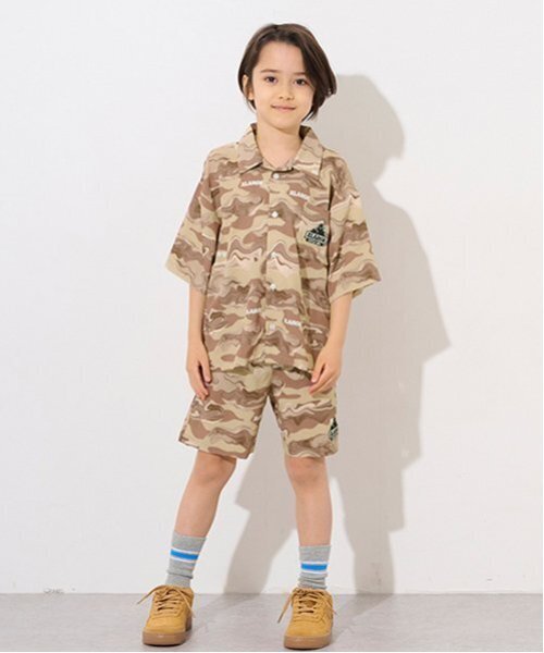 XLARGE KIDS（エクストララージキッズ）の「マーブル迷彩シャツ（シャツ/ブラウス・キッズ・ベージュ/ブルー・80ｃｍ/90cm/100cm/110cm/120cm/130cm/140cm）」の12枚目の写真
