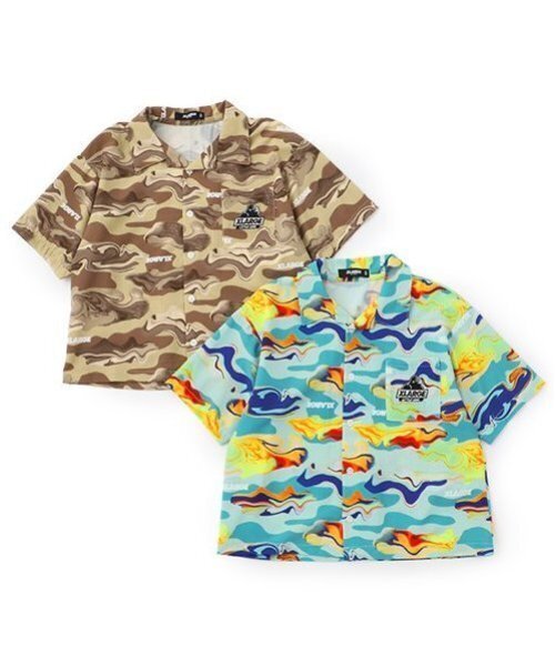 XLARGE KIDS（エクストララージキッズ）の「マーブル迷彩シャツ（シャツ/ブラウス・キッズ・ベージュ/ブルー・80ｃｍ/90cm/100cm/110cm/120cm/130cm/140cm）」の11枚目の写真