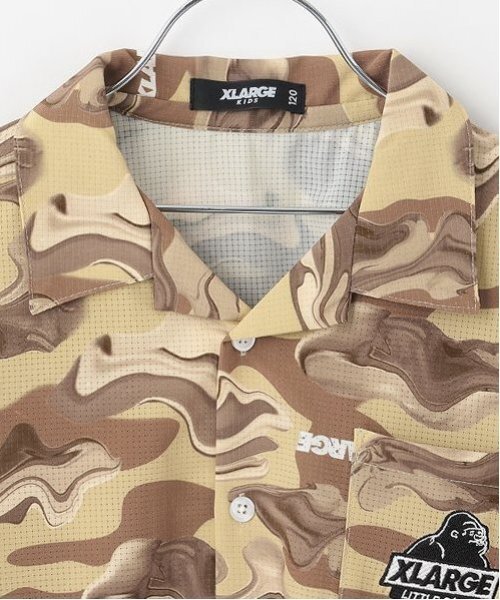 XLARGE KIDS（エクストララージキッズ）の「マーブル迷彩シャツ（シャツ/ブラウス・キッズ・ベージュ/ブルー・80ｃｍ/90cm/100cm/110cm/120cm/130cm/140cm）」の8枚目の写真