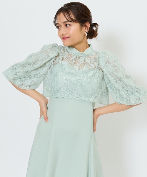 AND COUTURE(アンドクチュール)の「リーフレースレイヤードレス(ドレス・レディース・ミント/ピンク/ブラック・FREE)」の8枚目の写真