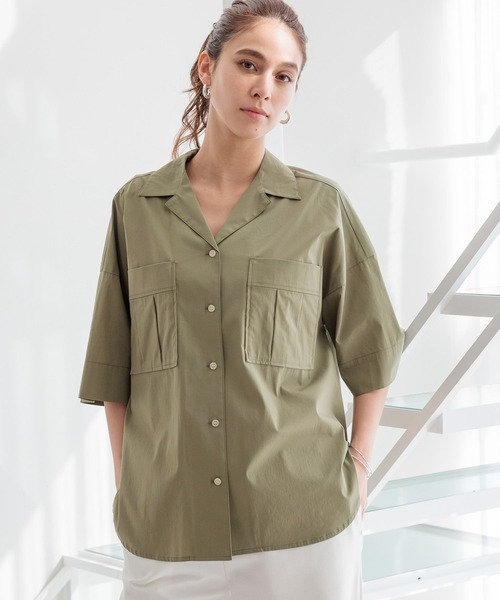 HEREIAM（ヘレイアム）の「【HEREIAM】アーバンワークシャツ（シャツ/ブラウス・レディース・カーキ/ブラック/オフホワイト・FREE）」の3枚目の写真