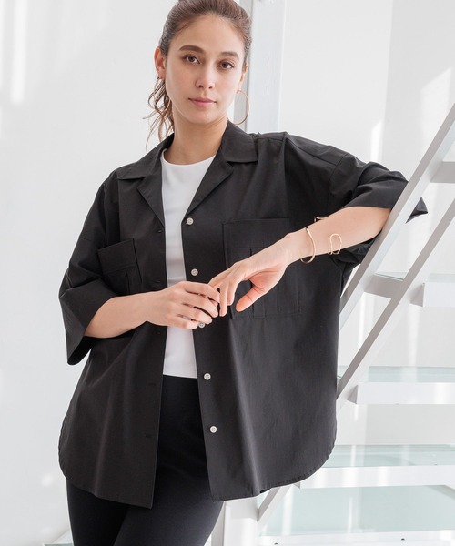 HEREIAM（ヘレイアム）の「【HEREIAM】アーバンワークシャツ（シャツ/ブラウス・レディース・カーキ/ブラック/オフホワイト・FREE）」の2枚目の写真