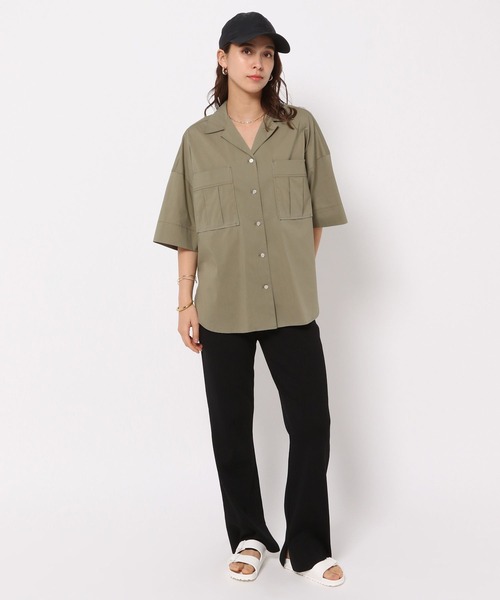 HEREIAM（ヘレイアム）の「【HEREIAM】アーバンワークシャツ（シャツ/ブラウス・レディース・カーキ/ブラック/オフホワイト・FREE）」の16枚目の写真