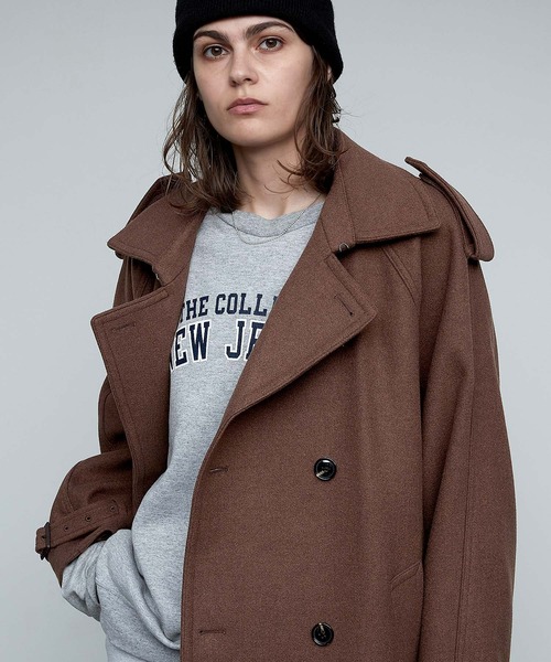 ENDER PRODUCTS（エンダープロダクツ）の「ニットメルトンオーバーサイズヨークダブルトレンチコート/ラグランルーズスリーブ【ENDER PRODUCTS/エンダープロダクツ】（トレンチコート・メンズ・ブラウン・L）」の10枚目の写真