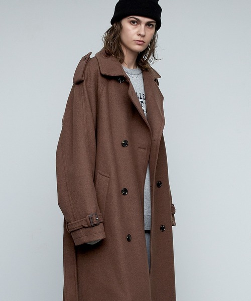 ENDER PRODUCTS（エンダープロダクツ）の「ニットメルトンオーバーサイズヨークダブルトレンチコート/ラグランルーズスリーブ【ENDER PRODUCTS/エンダープロダクツ】（トレンチコート・メンズ・ブラウン・L）」の11枚目の写真