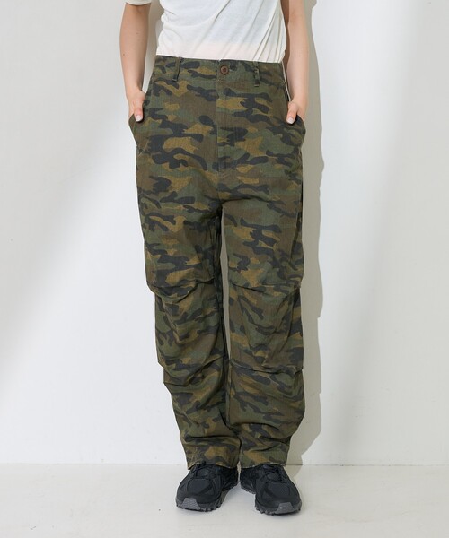 FREAK'S STORE(フリークスストア)の「ワンウォッシュ カモ柄パンツ/迷彩ワイドパンツ/カモ柄ダーツ入りパンツ(その他パンツ・レディース・オリーブ/ベージュ・フリ-)」の15枚目の写真