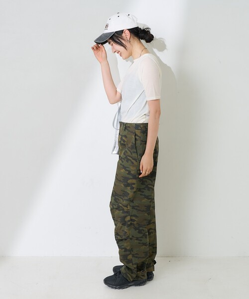 FREAK'S STORE(フリークスストア)の「ワンウォッシュ カモ柄パンツ/迷彩ワイドパンツ/カモ柄ダーツ入りパンツ(その他パンツ・レディース・オリーブ/ベージュ・フリ-)」の19枚目の写真