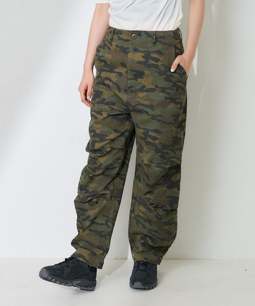 FREAK'S STORE(フリークスストア)の「ワンウォッシュ カモ柄パンツ/迷彩ワイドパンツ/カモ柄ダーツ入りパンツ(その他パンツ・レディース・オリーブ/ベージュ・フリ-)」の20枚目の写真