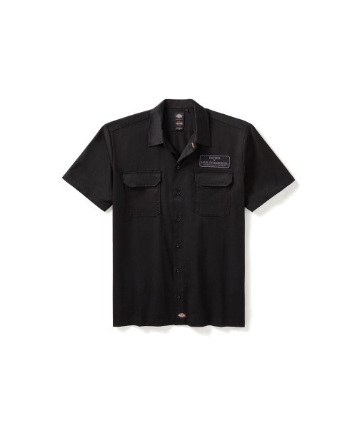 ハーレーダビッドソン 半袖 ワークシャツ 2XL ブラック 黒 希少モデル Harley Davidson Harley-Davidson ハーレーダビッドソン 半袖
