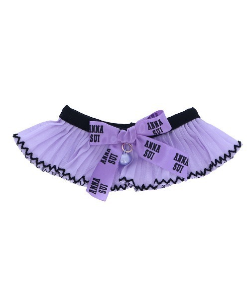 ANNA SUI(アナスイ)の「ANNA SUI/猫用リボン付シフォンプリーツシュシュ首輪(リード/ハーネス/首輪・レディース・ブラック・S)」の2枚目の写真