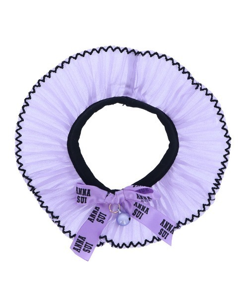 ANNA SUI(アナスイ)の「ANNA SUI/猫用リボン付シフォンプリーツシュシュ首輪(リード/ハーネス/首輪・レディース・ブラック・S)」の4枚目の写真