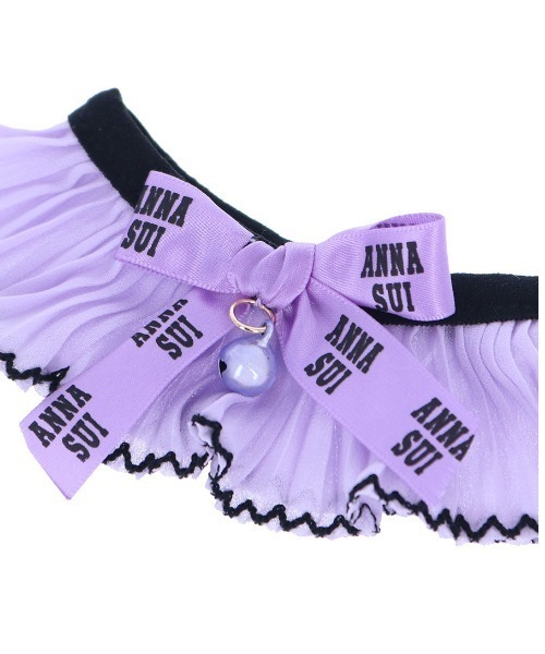 ANNA SUI(アナスイ)の「ANNA SUI/猫用リボン付シフォンプリーツシュシュ首輪(リード/ハーネス/首輪・レディース・ブラック・S)」の5枚目の写真