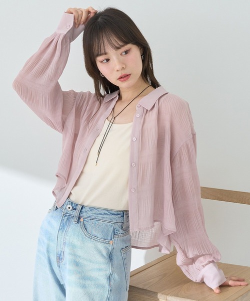 セール】マジョリカプリーツショートシャツ（シャツ/ブラウス）｜earth