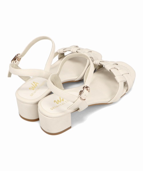 WA ORiental TRaffic(ダブルエーオリエンタルトラフィック)の「編み込みヒールサンダル/52203(サンダル・レディース・ベージュ/グリーン/イエロー・S/LL/L/M/SS/3L)」の5枚目の写真