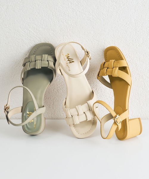 WA ORiental TRaffic(ダブルエーオリエンタルトラフィック)の「編み込みヒールサンダル/52203(サンダル・レディース・ベージュ/グリーン/イエロー・S/LL/L/M/SS/3L)」の10枚目の写真