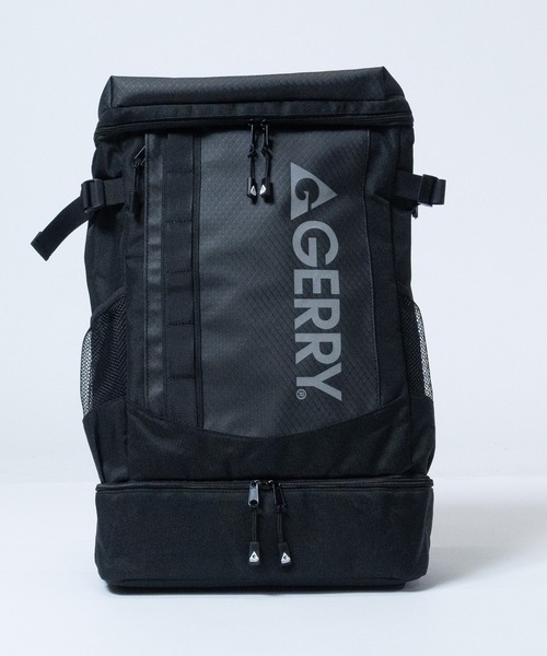 GERRY(ジェリー)の「【Y】〔GERRY/ジェリー】撥水レインカバー付き ボックス型 バックパック(バックパック/リュック・メンズ・ブラック/シルバー・FREE)」の1枚目の写真