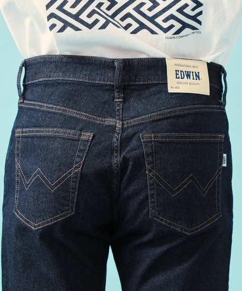 EDWIN（エドウィン）の「EDWIN エドウィン【夏用】インターナショナルベーシック COOL ストレート ジーンズ デニムパンツ 涼しい（デニムパンツ・メンズ・インディゴブルー/ベージュ/ブルー/ブラック/ベージュ系その他/ライトベージュ・28/29/30/31/32/33/34/36）」の22枚目の写真