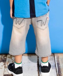 6分丈合皮タグストレッチデニムパンツ(100~160cm)