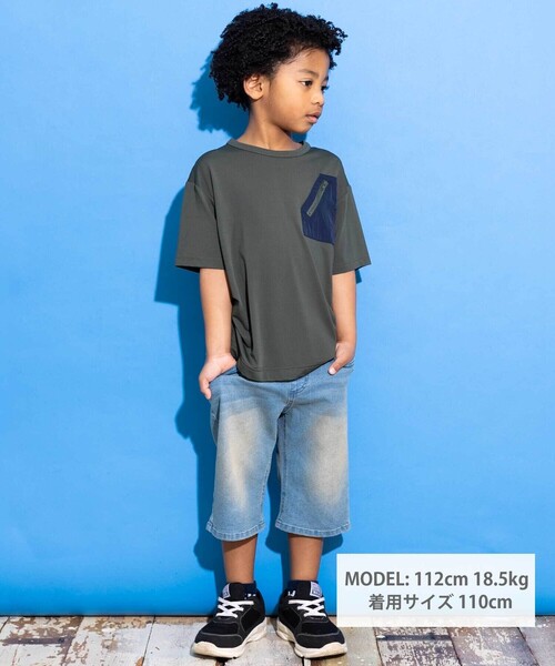 WASK(ワスク)の「6分丈合皮タグストレッチデニムパンツ(100~160cm)(デニムパンツ・キッズ・ブルー/グレー・140cm/130cm/150cm/160cm)」の14枚目の写真