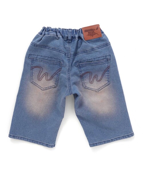 WASK(ワスク)の「6分丈合皮タグストレッチデニムパンツ(100~160cm)(デニムパンツ・キッズ・ブルー/グレー・140cm/130cm/150cm/160cm)」の8枚目の写真