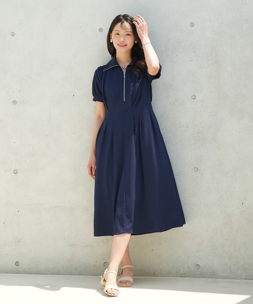 TRUDEA（トルディア）の「ハーフZIPワンピース（ワンピース・レディース・チャコールグレー/ネイビー/ラベンダー・MEDIUM）」の2枚目の写真