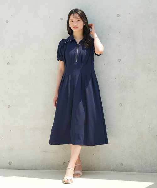 TRUDEA（トルディア）の「ハーフZIPワンピース（ワンピース・レディース・チャコールグレー/ネイビー/ラベンダー・MEDIUM）」の5枚目の写真