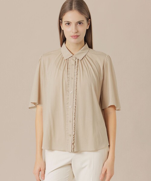 MACKINTOSH LONDON(マッキントッシュ ロンドン)の「シアーコットンナイロンブラウス(シャツ/ブラウス・レディース・ブルー系その他4/ベージュ/ネイビー/レッド系その他3・38)」の2枚目の写真